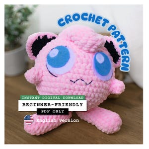 Pink Singing Balloon Monster Pattern PDF | Round Tufted Fairy Creature | Sleepy Lullaby Plushie | Instant Download DIY