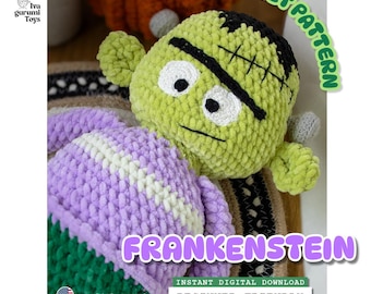 Padrão de crochê Frankenstein – Monstro Amigurumi de pelúcia e amigável PDF
