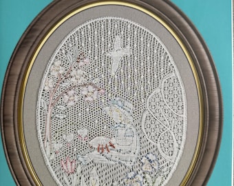 Little Lacemakers by Patsy Anderson & Kumiko Nakazaki. Bobbin lace large paper folded pattern in colored thread diagram and pricking. 27.50