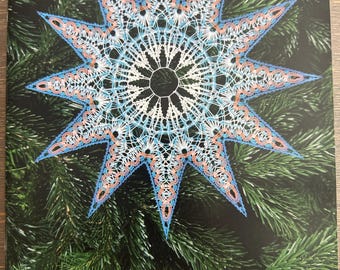 Sternenzauber 1 "Star Magic" by Christine Mirecki. 34 Star Patterns in Milanese techniques stapled brochure 2021, German & English. 32.50