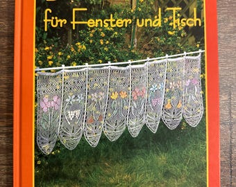 Flowers for Windows and Tables, Blumen fur Fenster & Tisch by Christine Mirecki. Bobbin Torchon techniques w/English pg. Sale price 42.50