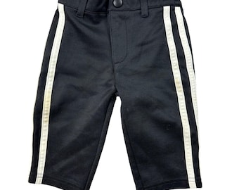 Y2K Juicy Couture Baby Track Pants Kids 3-6M Black White Side Stripes Joggers
