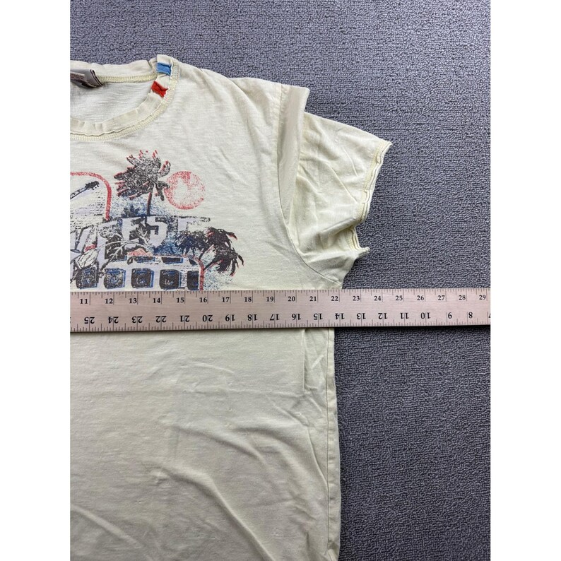 Vintage Buffalo David Bitton T-Shirt Men L Cream Short Sleeve Grunge Rockfest image 7