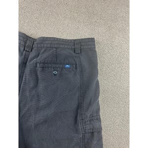 Y2K Tommy Bahama-cargoshort heren 36 grijs ontspannen katoenmix Tencel-katoen utility afbeelding 9