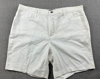 Bermuda rectas Y2K NYDJ Marilyn para mujer, talla 14, mezclilla blanca, verano, estilo costero.
