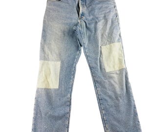 Pantalones vaqueros vintage L.L.Bean Double L, talla 38x32, color azul, forrados de felpa, corte clásico, ropa de trabajo.