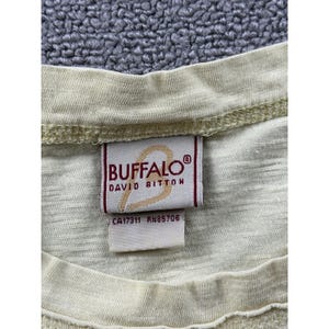Vintage Buffalo David Bitton T-Shirt Men L Cream Short Sleeve Grunge Rockfest image 3