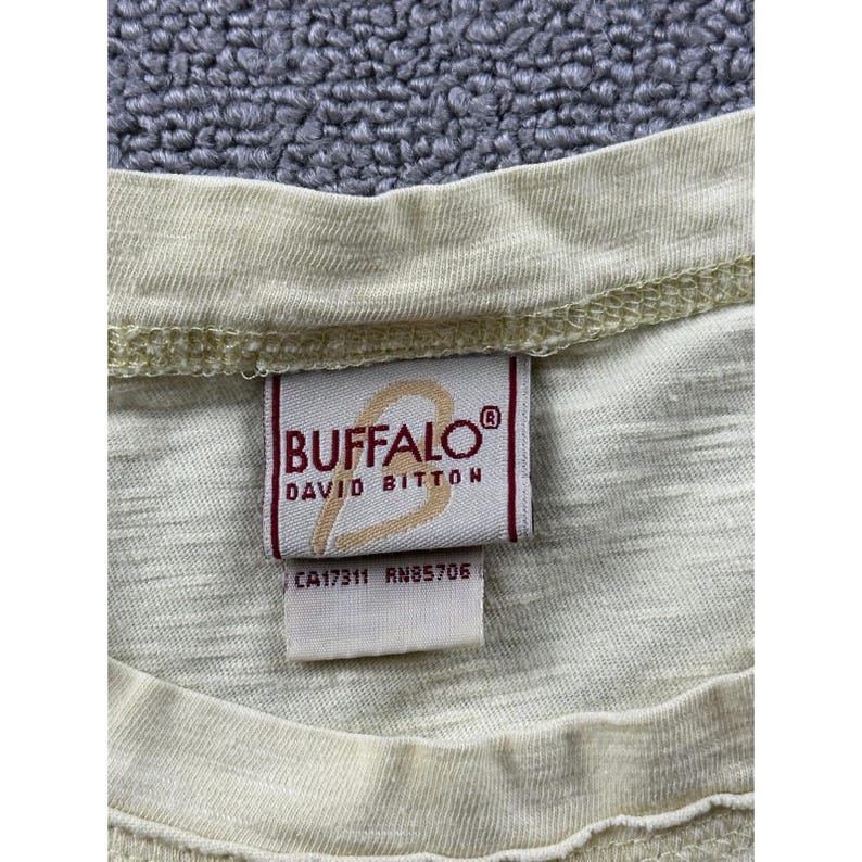 Vintage Buffalo David Bitton T-Shirt Men L Cream Short Sleeve Grunge Rockfest image 3