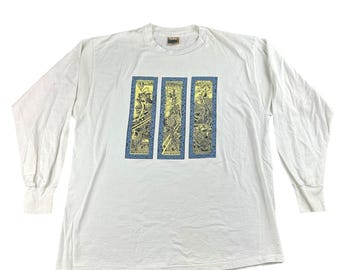 Vintage Sarah McLachlan Stanfield's T-Shirt Men XL White Long Sleeve Graphic 90s