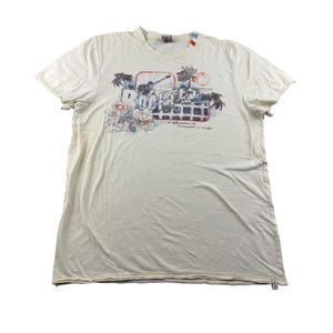 Vintage Buffalo David Bitton T-Shirt Men L Cream Short Sleeve Grunge Rockfest image 1