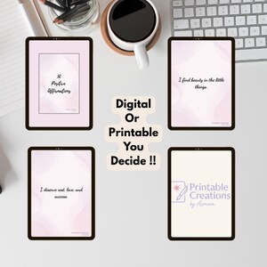 Self-Love 50 Affirmation Cards for Women Printable Positive Quotes in Feminine Pink  Digital Download for Mental Wellness & Daily Motivation