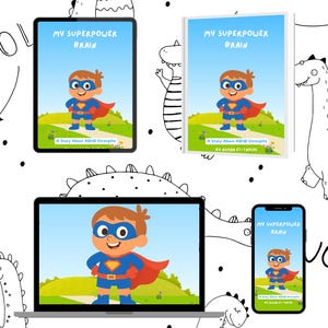 ADHD Children's Book My Superpower Brain for all Ages  Empowering Story on Focus Emotions & Self-Esteem Gift for Neurodivergent Kids Blue