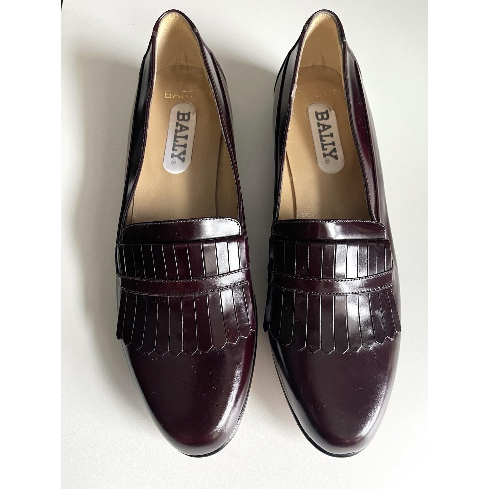Men\'s Vintage Bally Barton Patent Leather Kiltie Fringe Loafer Burgundy Sz 8.5 D Vintage Italian Bally Leather Men main image 3