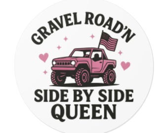 Pink SxS UTV Sticker - Gravel Road Queen Waterproof Decal