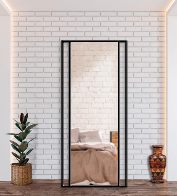 Ganzlanger Metallrahmen-Spiegel - Wand- & Bodenständig, Schlafzimmer, Wohnzimmer