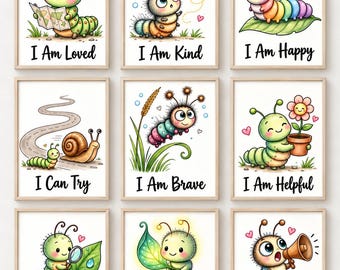 Bug Nursery Art Print, Motivational Quotes, Kids Room Decor (Digital Download)