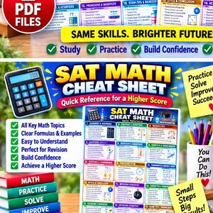 SAT Math & English Cheat Sheet Bundle | Study Guide (Digital Download) image 5