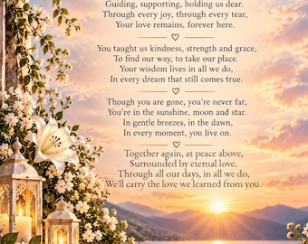 Mom and Dad Memorial Poem.  Loving Tribute, Cherished Memories, Never Forgotten