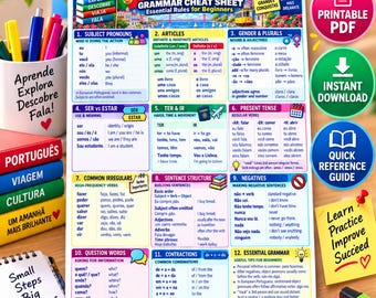 Portuguese Grammar Cheat Sheet + Everyday Guide (PDF Download)