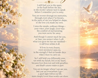 In Loving Memory Poem Printable, Bereavement Gift, Memorial Wall Art, Sympathy Gift for Loss, Funeral Remembrance Print, Instant Download