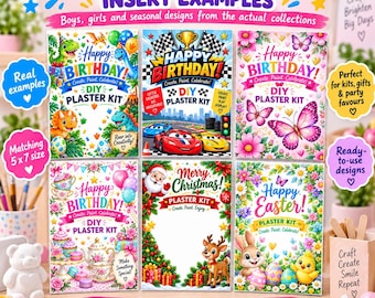 5x7 Plaster Mould Inserts, Printable Kids Paint Kit Cards (Digital Download)