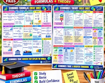 Economics Cheat Sheet Bundle | Formulas + Theory Revision Notes (Digital Download)