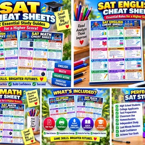 SAT Math & English Cheat Sheet Bundle | Study Guide (Digital Download) image 6