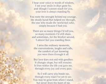 Still my Dad Memorial Poem.   Loving Tribute, Cherished Memories, Never Forgotten