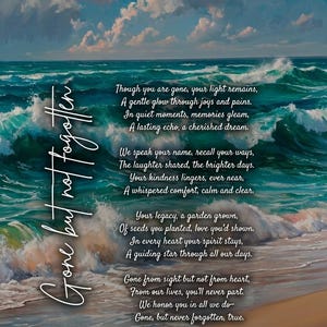Memorial Poem Print: Cherished Moments, Enduring Love, Never Forgotten
