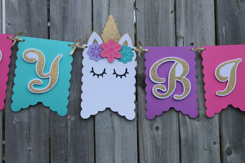 unicorn birthday banner image 2