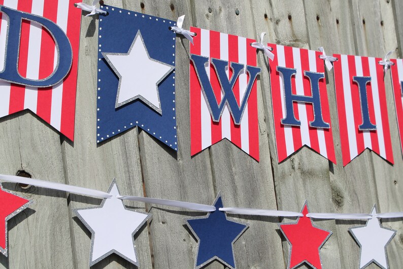 Red white and blue banner