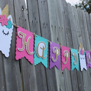 unicorn birthday banner image 1