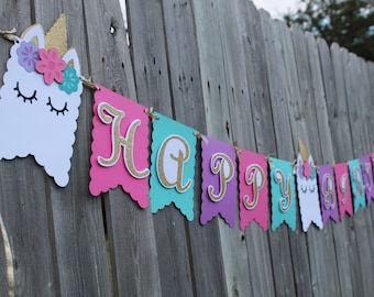 unicorn birthday banner