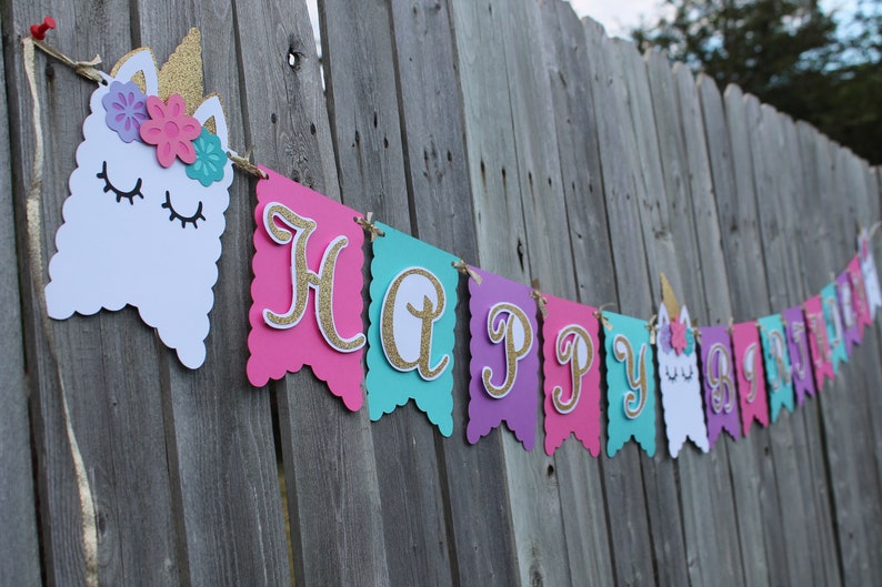 unicorn birthday banner image 1