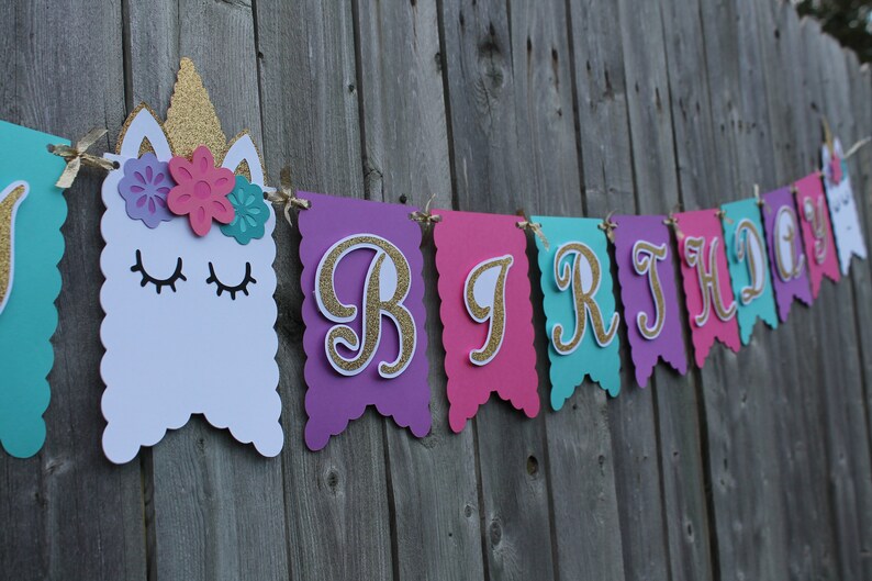 unicorn birthday banner image 3