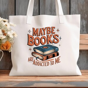 Funny Quote Book Tote Bag Large Strong Literary Bag Handmade Gift for Her Teacher Mum Friend Book Lover Reusable Shopping Bag UK