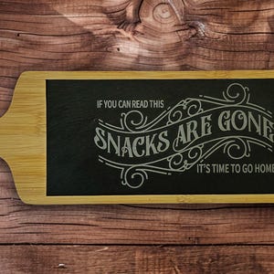 Charcuterie Board Bamboo & Slate with Funny Design, Unique Cheese Platter, Perfect Gift for Food Lovers