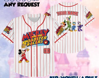 Mickey and the Roadster Racers Jersey Shirt, Mickey and the Roadster Racers Baseball Jersey, Mickey Mouse Jersey, Magic Kingdom Shirt