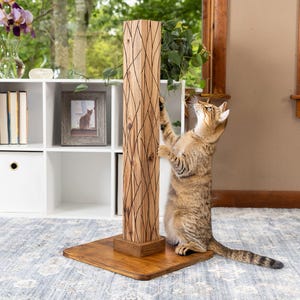 Sustainable Eco-Friendly Solid Wood Tree Cat Scratching Post