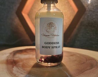 Goddess Bodyspray - Natürlicher Feuchtigkeitsnebel mit Muskatellersalbei & Kristallgranat | Erbauende ätherische Ölmischung für ein Selbstpflegeritual