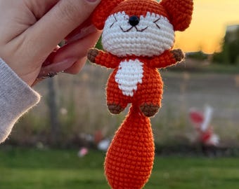 Handmade Small Red Fox Crochet Plush – Soft, Cute, and Forest-Inspired