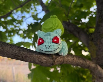 Handmade Bulbasaur Crochet Plush – Soft, Cute & Perfect for Pokémon Fans