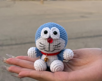 Doraemon Crochet Plush – Handmade Amigurumi | Soft Cotton Anime Toy | Cute Gift for Fans & Collectors