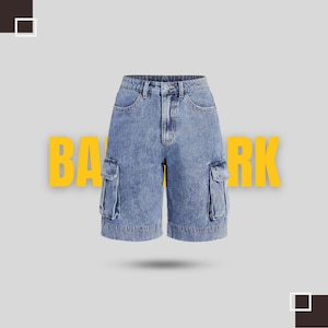 Wide Leg Bermuda Denim Shorts | Baggy Stonewashed Jorts | Y2K Streetwear for Men & Women | Vintage Look Summer Shorts