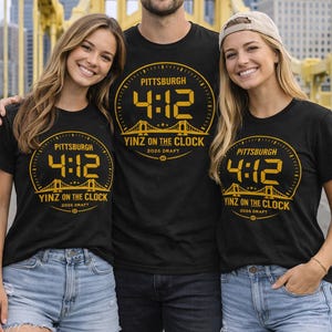 Pittsburgh Draft Shirt Yinz On The Clock Tee, 412 Football Shirt, Steel City Draft 2026 Shirt, Pittsburgh Game Day Tee, Yinzer Fan Gift image 4