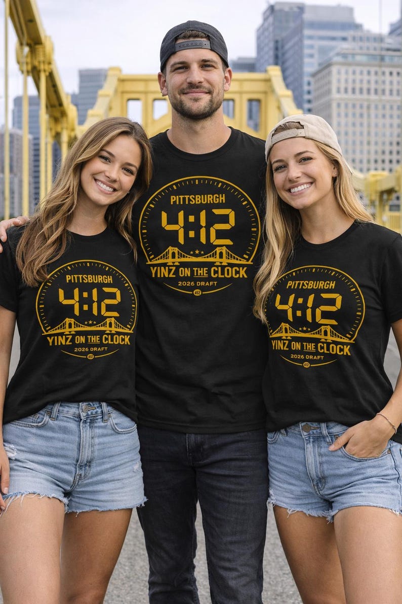 Pittsburgh Draft Shirt Yinz On The Clock Tee, 412 Football Shirt, Steel City Draft 2026 Shirt, Pittsburgh Game Day Tee, Yinzer Fan Gift image 4