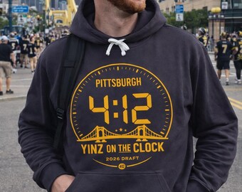 Pittsburgh 412 Yinz On The Clock Hoodie, 2026 Draft Shirt, Pittsburgh Football Hoodie, Steel City Fan Gear, PGH Streetwear