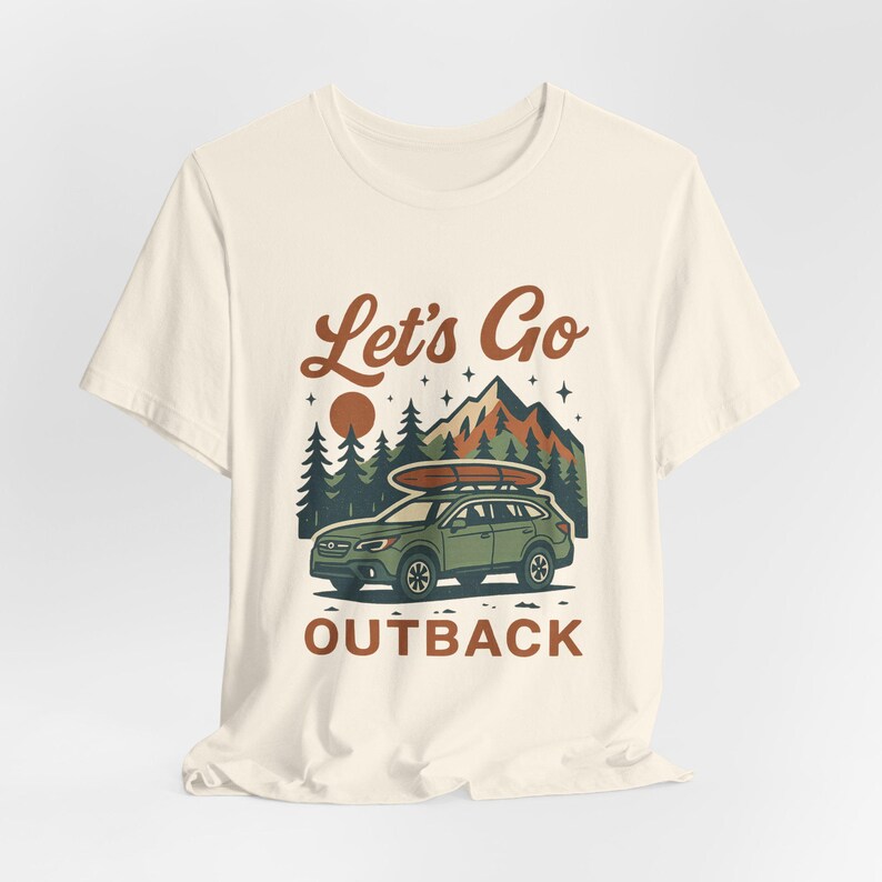 Let’s Go Outback vintage SUV shirt with retro camping and adventure design, boho graphic tee for car lovers and outdoor lifestyle