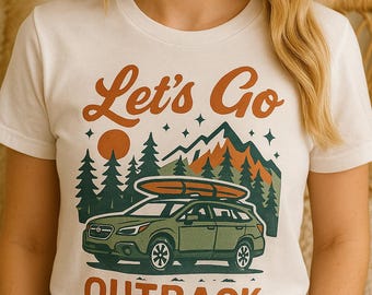 Retro Road Trip Shirt, Let’s Go Adventure Tee, Camping Graphic T-Shirt, Outdoorsy Gift for Nature Lovers