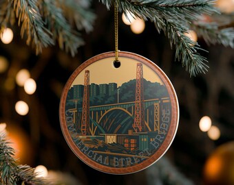 Commercial Street Bridge Ornament | Pittsburgh Christmas Ornament | Swisshelm Park | Local Landmark Holiday Decor | Steel City Gift